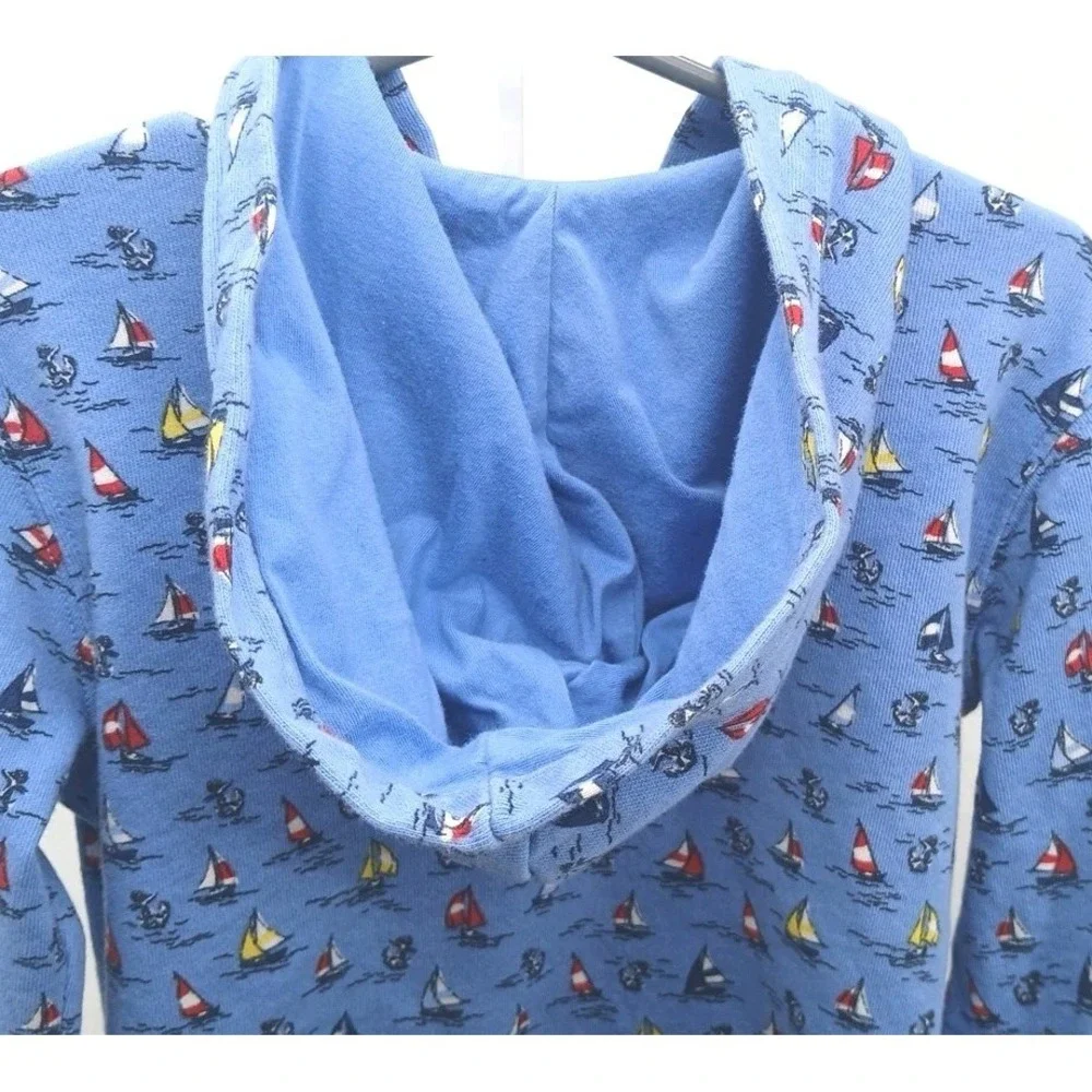 Polo Ralph Lauren Authentic Toddlers fisherman Print Full Zip Hoodie Pockets 3T
